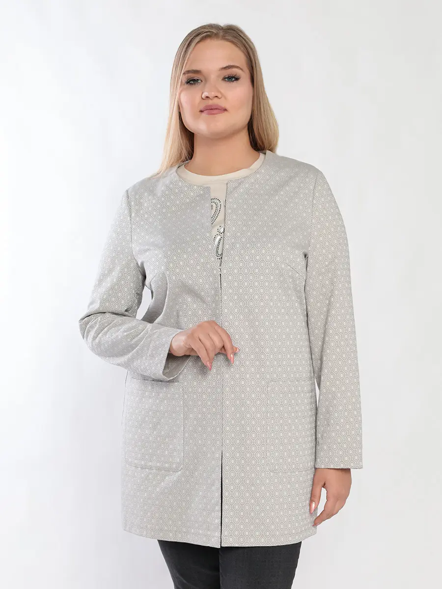 Жакет свободного кроя с графичным принтом